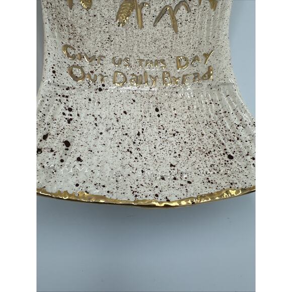 VTG Mexican Pottery Give Us This Day Our Daily Bread Plaque Dish With Loaf Prop - Picture 4 of 16